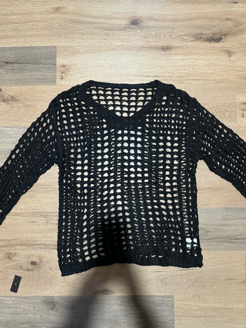 Black Crochet Sweater